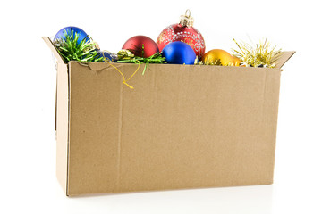 christmas decorations in the box