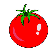 red ripe tomato  isolated on white backgroud