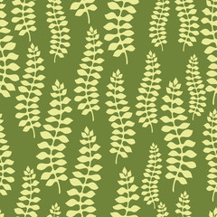 Fototapeta na wymiar Seamless pattern design with stylized abstract leaves.