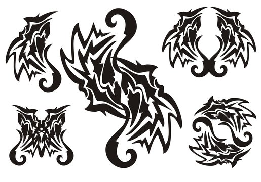 Black tribal elements tattoo