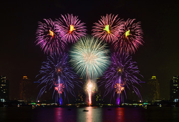 beautiful fireworks display for celebration night