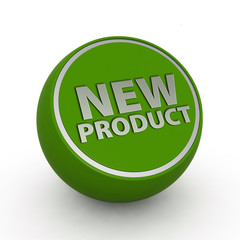 new product circular icon on white background
