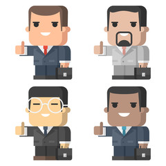 Businessman smiling and showing thumbs up