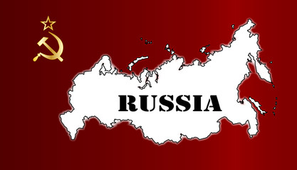 Russian Flag and Map