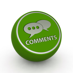 Comments now circular icon on white background