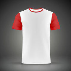 white and red T-shirt template