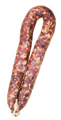 dried smoked sausage isolated on white