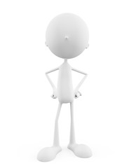 White character with signboard