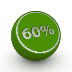 Sixty percent circular icon on white background