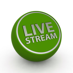 Live stream circular icon on white background