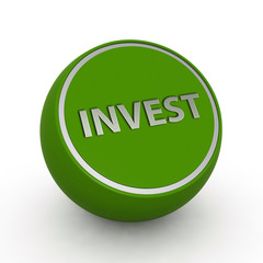 Invest circular icon on white background