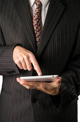 Businessman and tablet