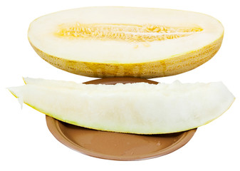 two slices and Uzbek-Russian Melon on plate