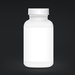 white plastic medical container