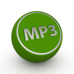 MP3 circular icon on white background