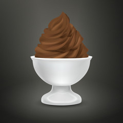 blank food container with chocolate ice cream