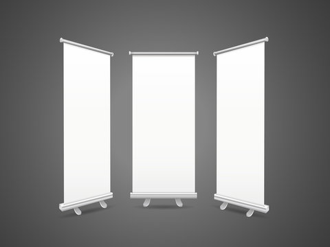 blank roll up banners set