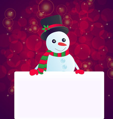 christmas background with snowman