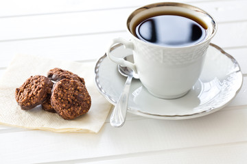 chocolate cookies and coffee