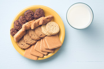sweet cookies and milk