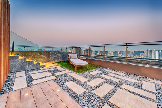 Roof Terrace With Jacuzzi And Sun Lounger