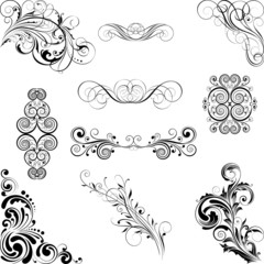 Set of different style ornaments