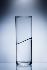 water glass black & white in line