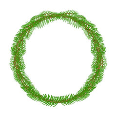 Christmas decoration wreath  round Frame vector