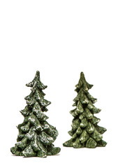 Two Christmas tree isolated