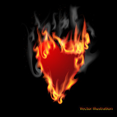 Heart Card in Fire