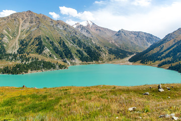 Spectacular scenic Big Almaty Lake ,Tien Shan Mountains