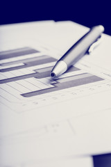 Bar graph in a business strategy concept