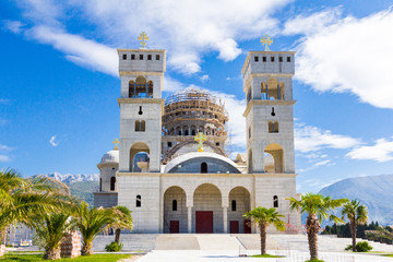 Fototapeta na wymiar Cathedral Saint Jovan Vladimir, Bar city, Montenegro. 