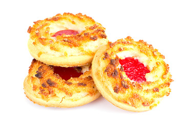 Coconut Biscuits with Cherry Jam