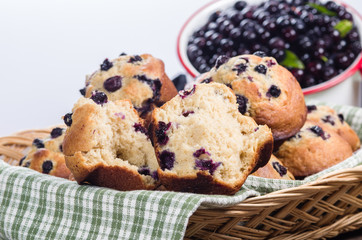 Split berry muffin with berries