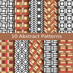 set of ten abstract patterns