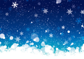 イラスト素材　クリスマス　背景　青