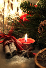 Beautiful Christmas wreath with candles
