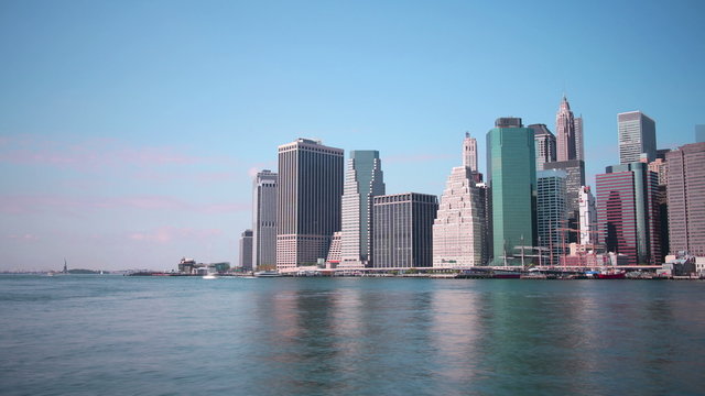 new york downtown manhattan panorama 4k time lapse