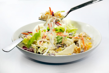 cereals salad on white background