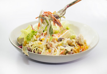 cereals salad on white background