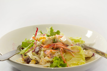 cereals salad on white background