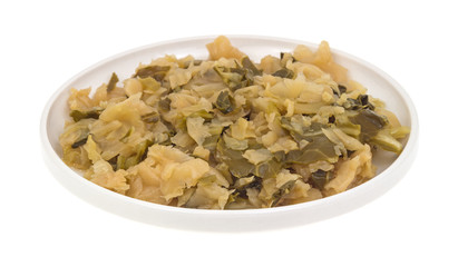 Small plate of cooked cabbage