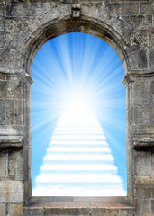 Fototapeta premium Gate with stairway to heaven