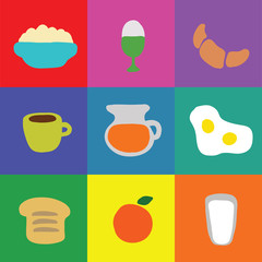 Vector collection of breakfast and lunch Ingredients