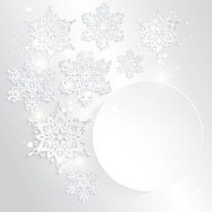 Abstract Background with Paper Snowflakes and  place for text