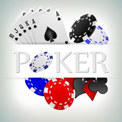 vector illustration poker gambling chips poster . poker collecti
