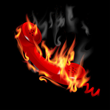 vector illustration of hot line icon