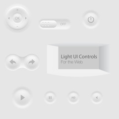 Light UI Controls Web Elements: Buttons, Switchers,