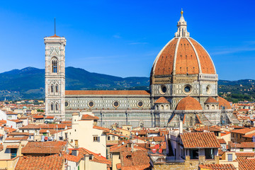 Fototapeta na wymiar The Cathedral and the Brunelleschi Dome, Florence Italy